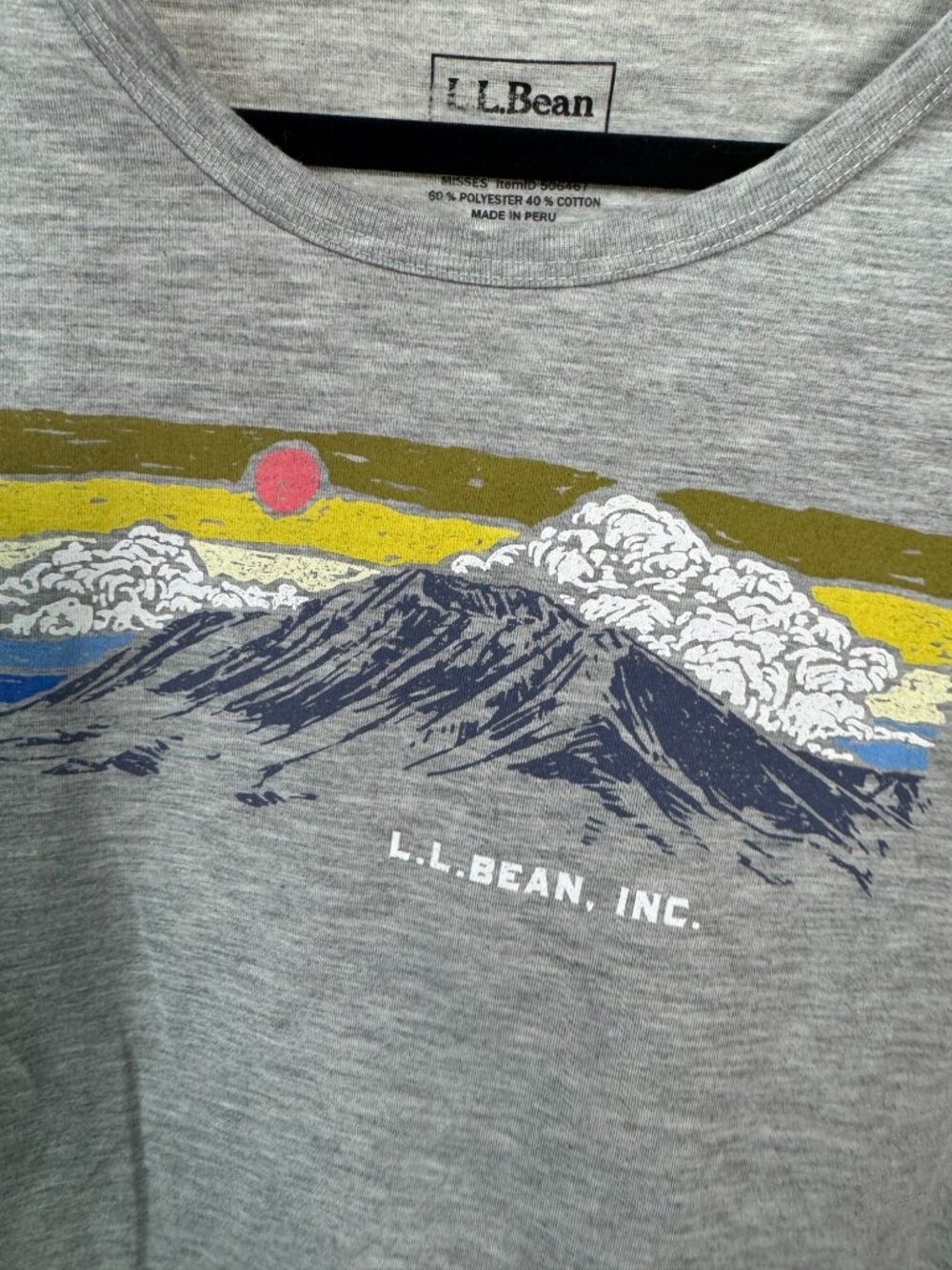 L.L. Bean Gray Short Sleeve Tee with Mountain Graphic